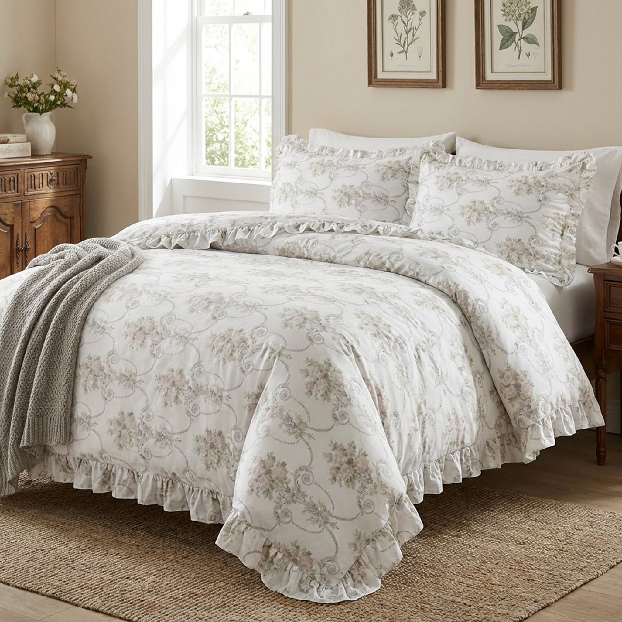 Parure copripiumino matrimoniale Vintage Floral