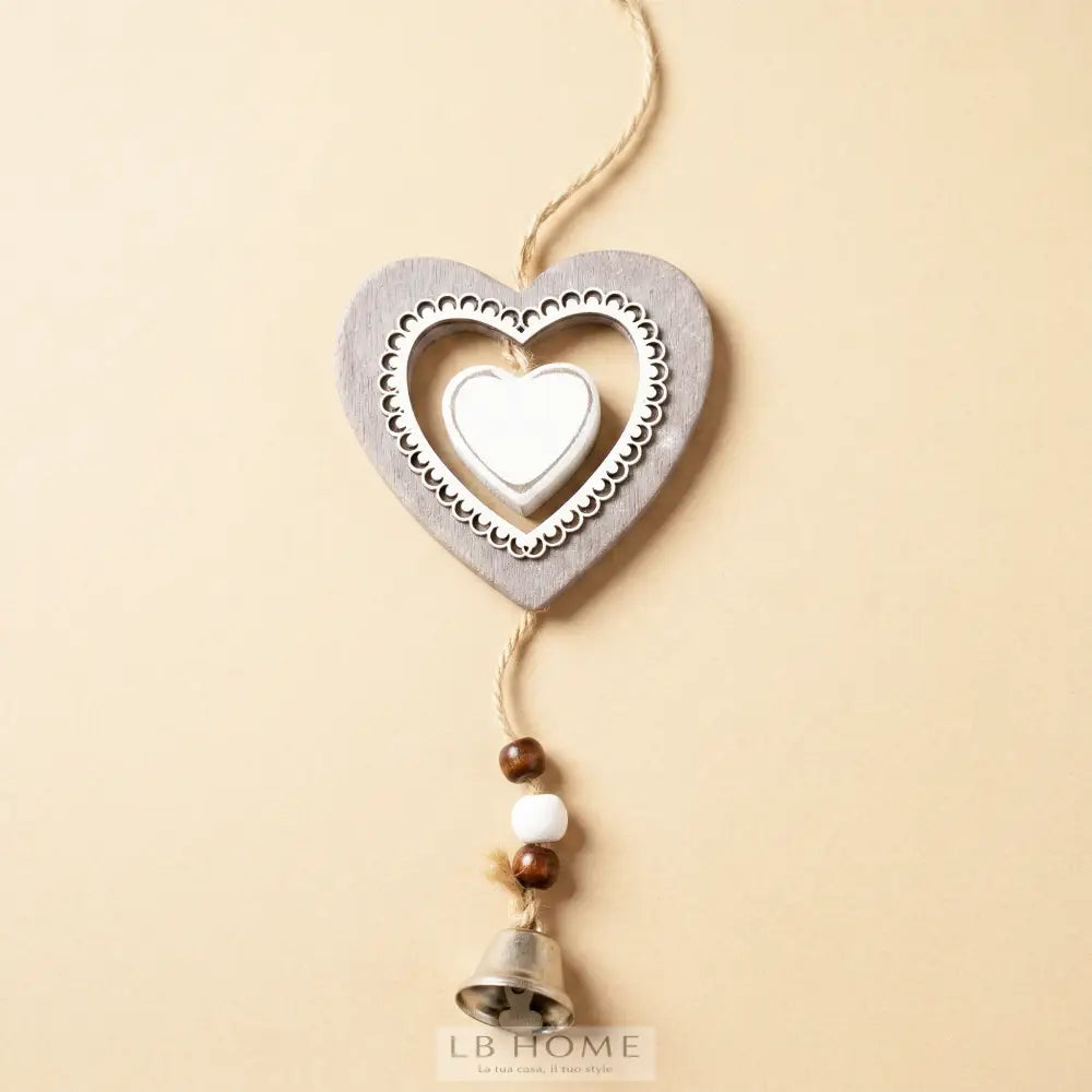 Cuore sbiancato con campanella Decor