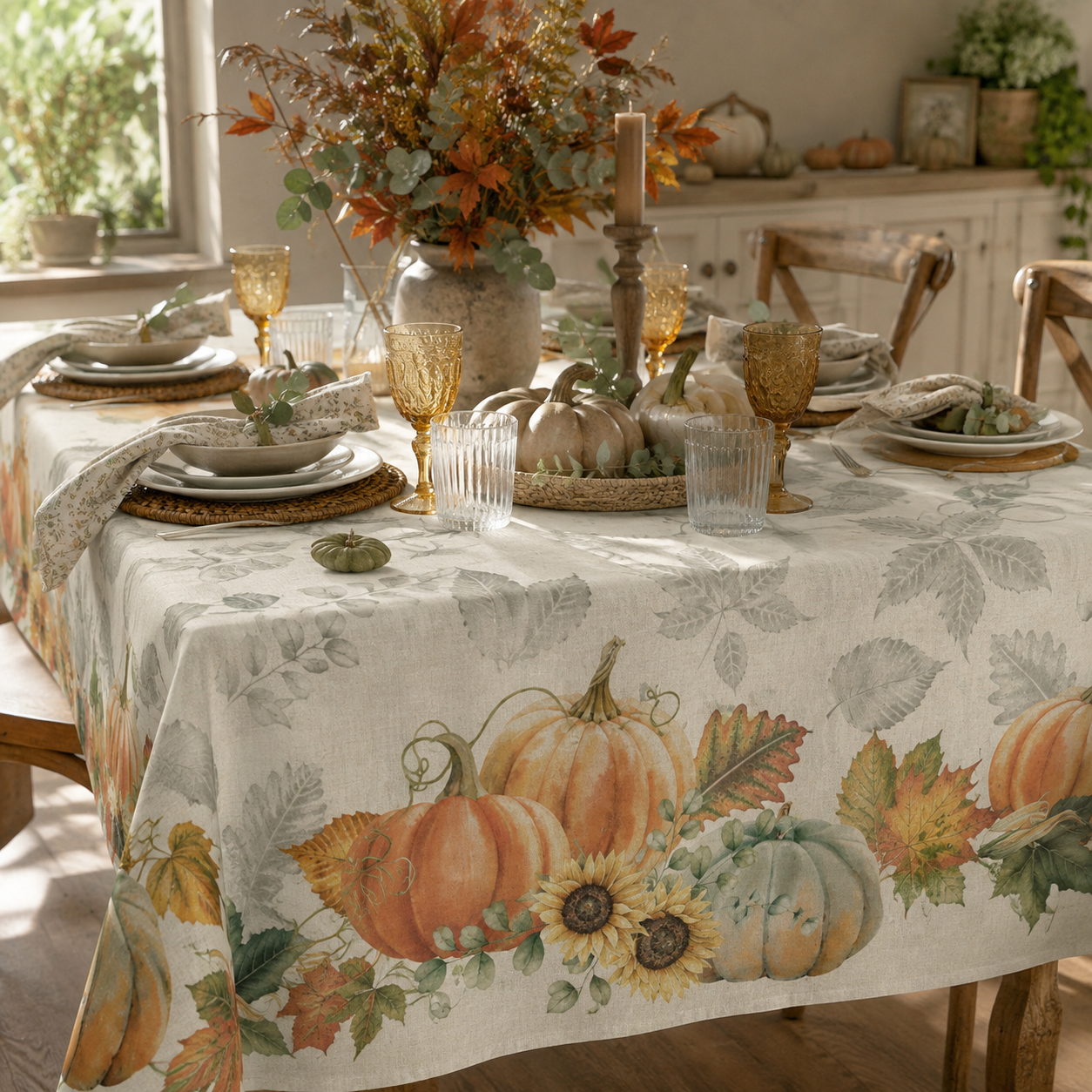 Tovaglia e tovaglioli Zucca 180x220cm