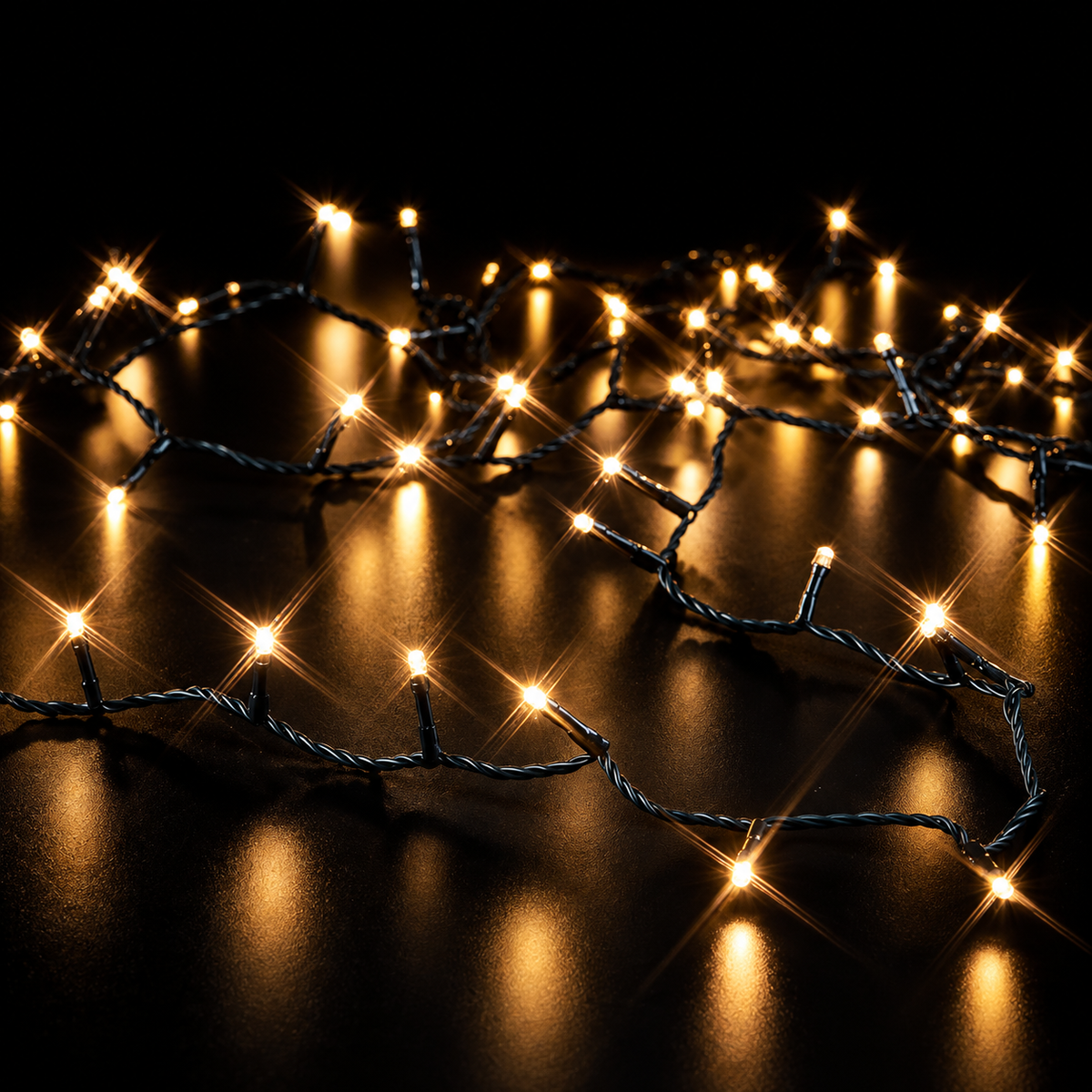 Catena Luminosa 300 LED Bianco Caldo 15 m con 8 Giochi di Luce – 230 V