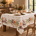 Tovaglia UVA SPINA 150x220 cm in Panama 100% Cotone con Stampa Digitale Floreale e Bacche – Made in Italy