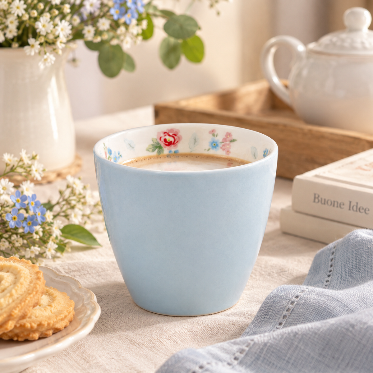 Latte cup Alma azzurra tinta unita