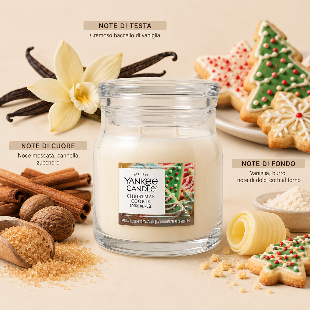 Candela Profumata Christmas Cookie Giara Piccola Signature 110 g - Yankee Candle
