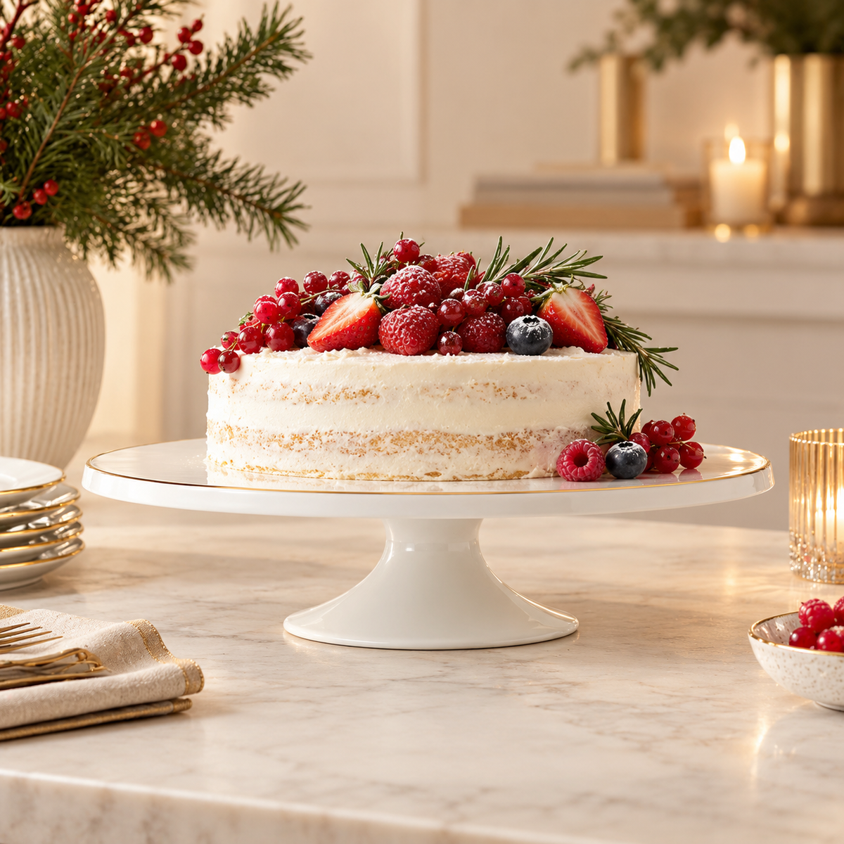 Alzata torta Amore 30cm bordo oro