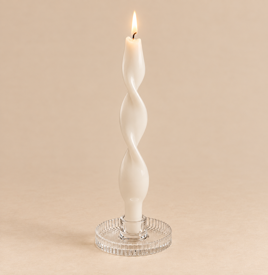 Portacandela Disco in Vetro Trasparente Ø10 x H2,8 cm - EDG