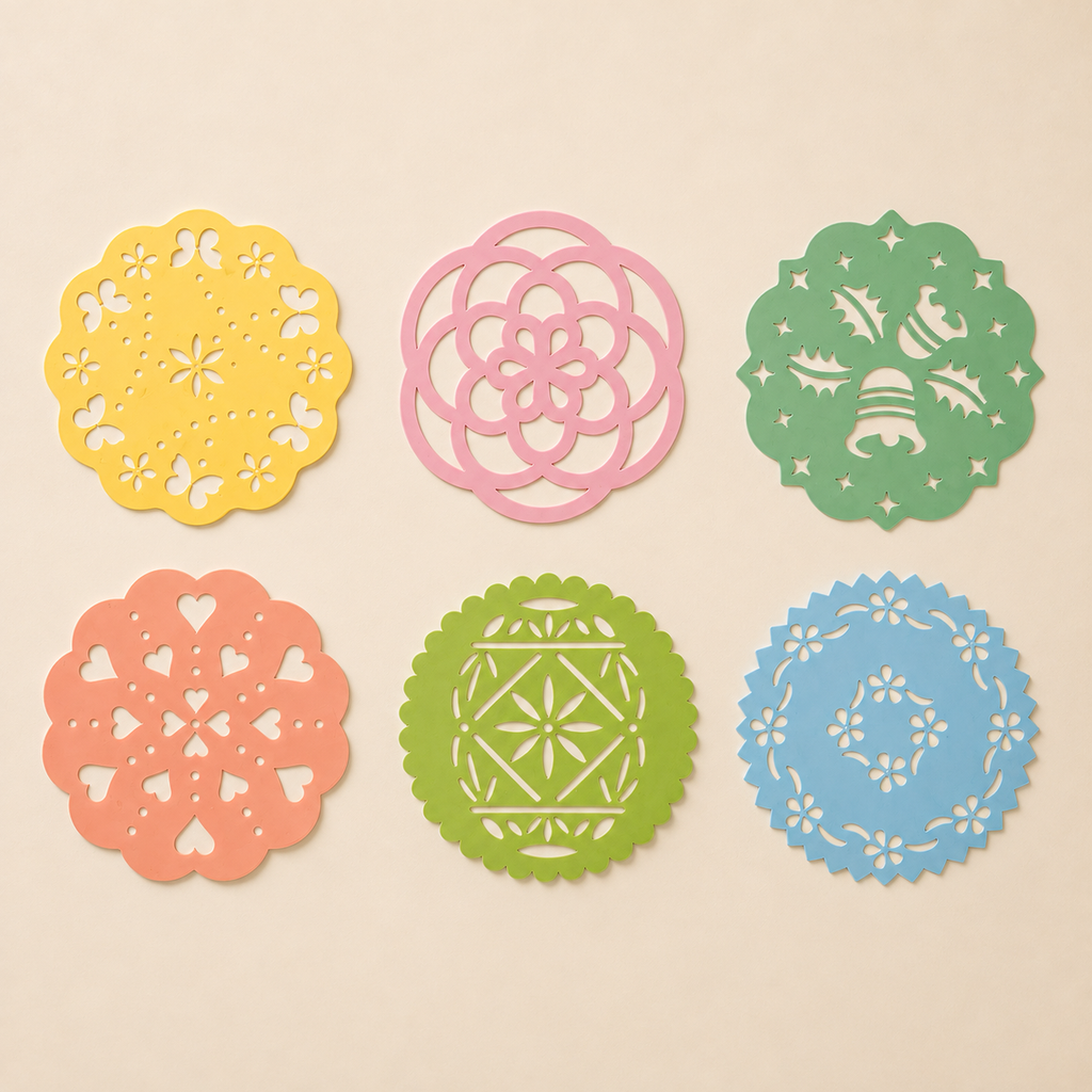 Set 6 Stencil Decorativi per Torte – Ø 21 cm