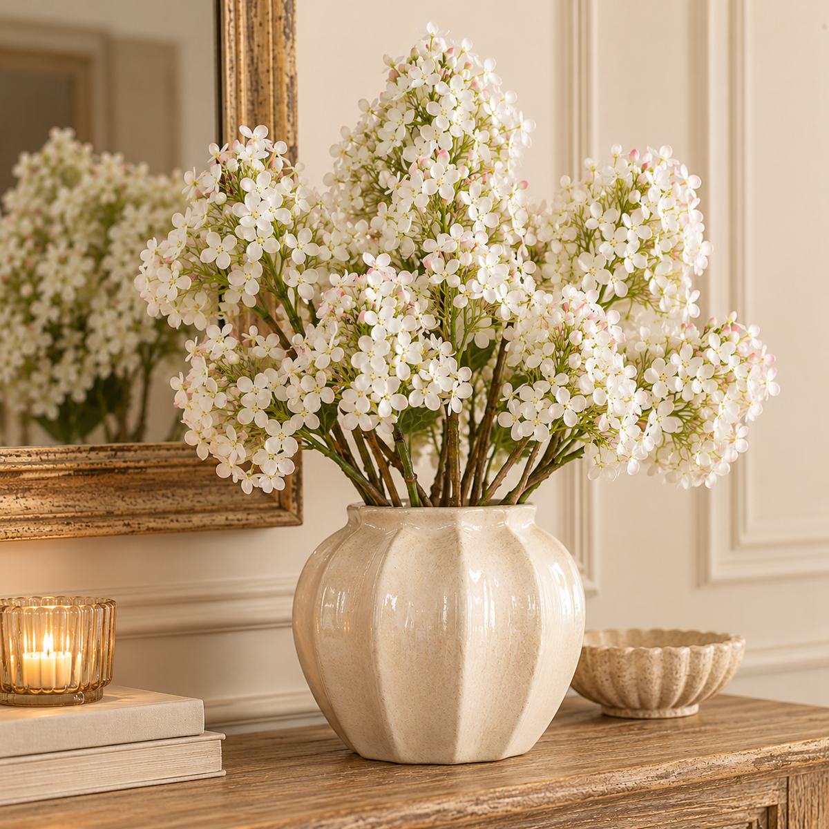 Ortensia OAK EDG Enzo De Gasperi Bianca Artificiale H 80 cm – Seconda Scelta