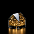 Casetta Natalizia Luminosa EDG in Vetro con 40 LED a Luce Calda – Teca Decorativa 14 x 14 x H 15 cm
