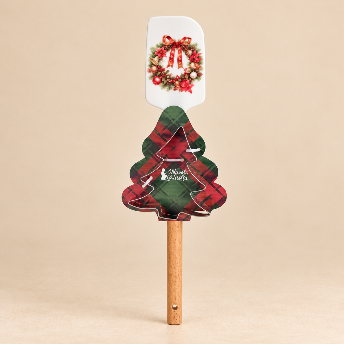Set Cucina Natalizio con Spatola in Silicone e Stampino Albero di Natale Decorazione Ghirlanda Natalizia
