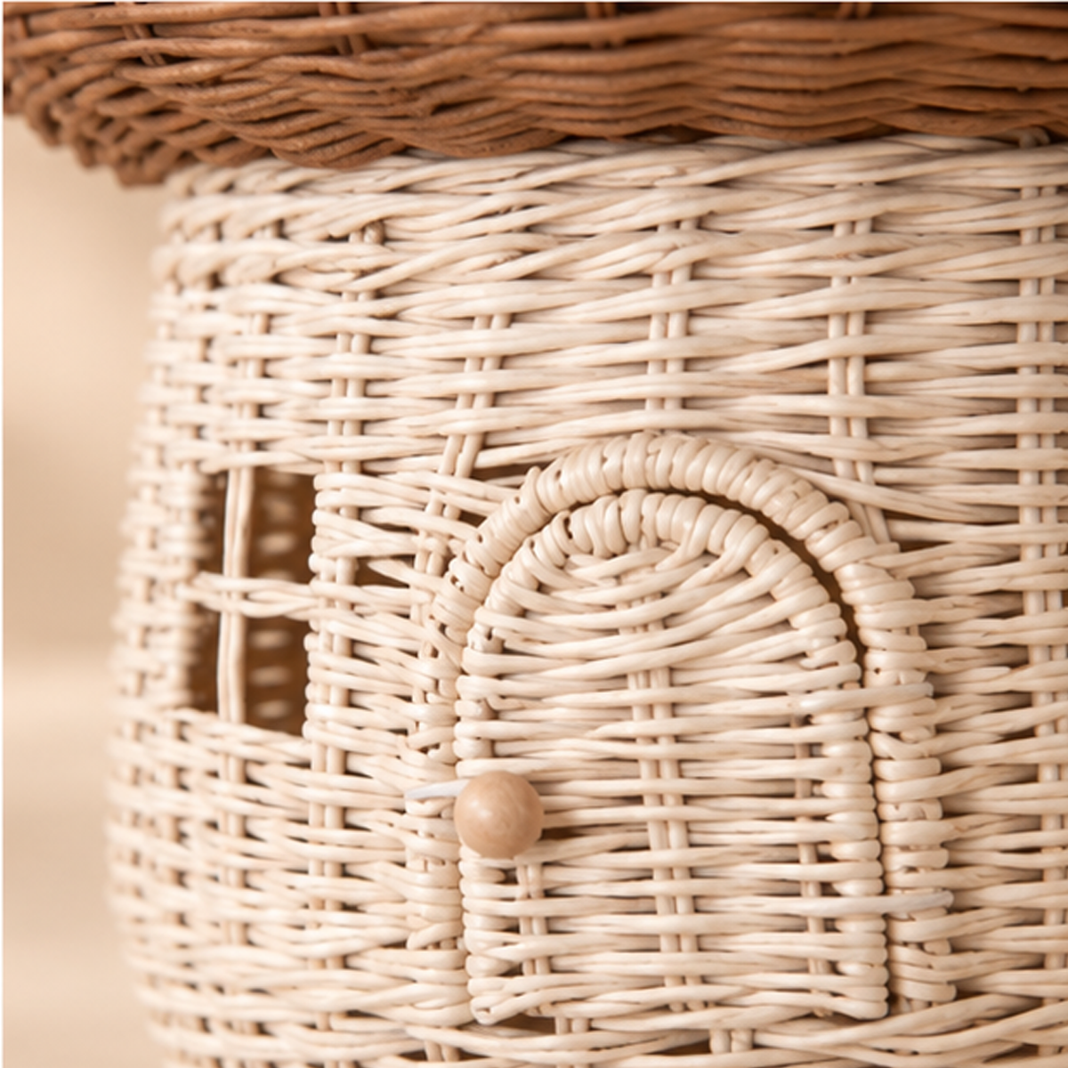 Casetta Fungo in Rattan Naturale Large 24 cm