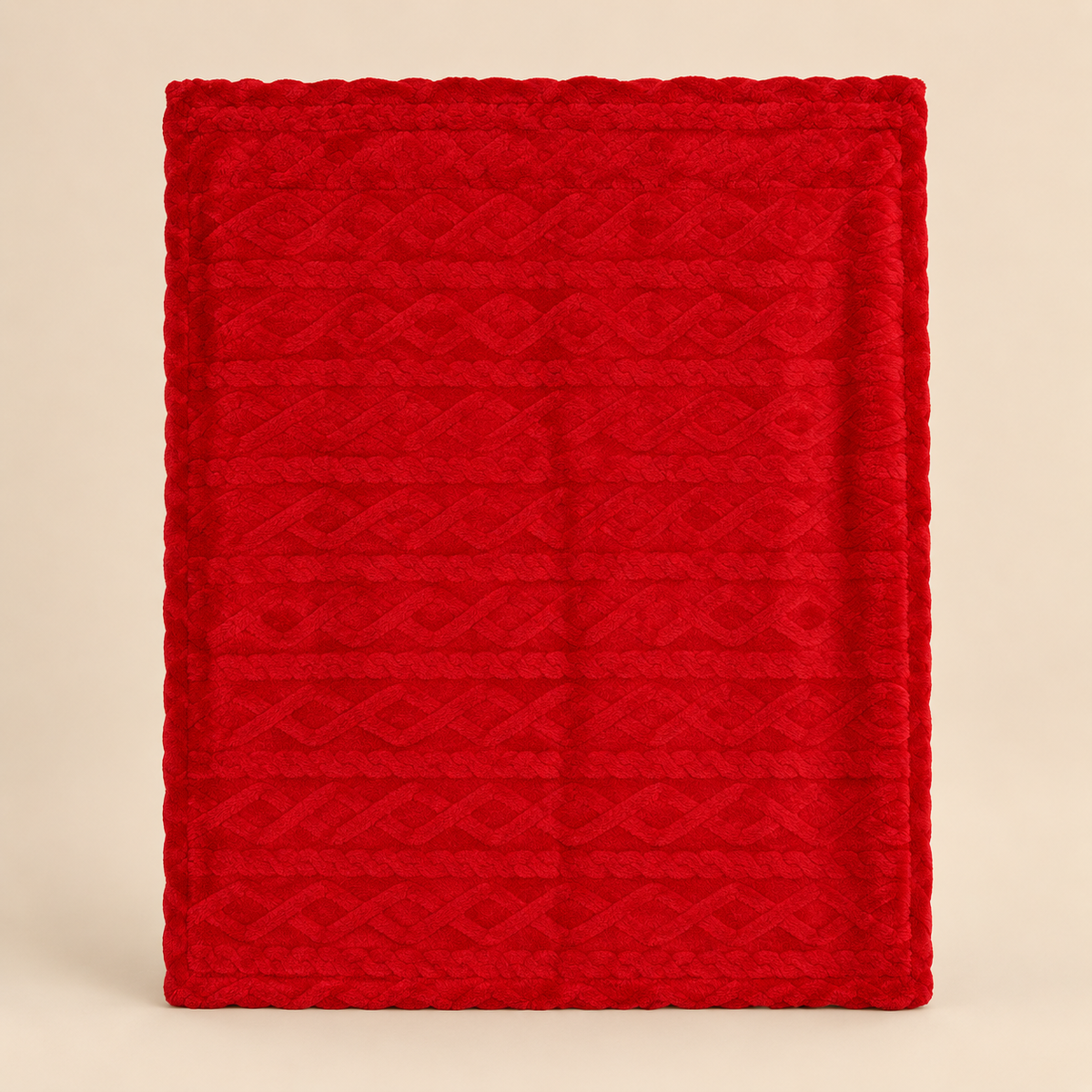 Plaid Rosso con Lavorazione in Rilievo 190 x 230 cm