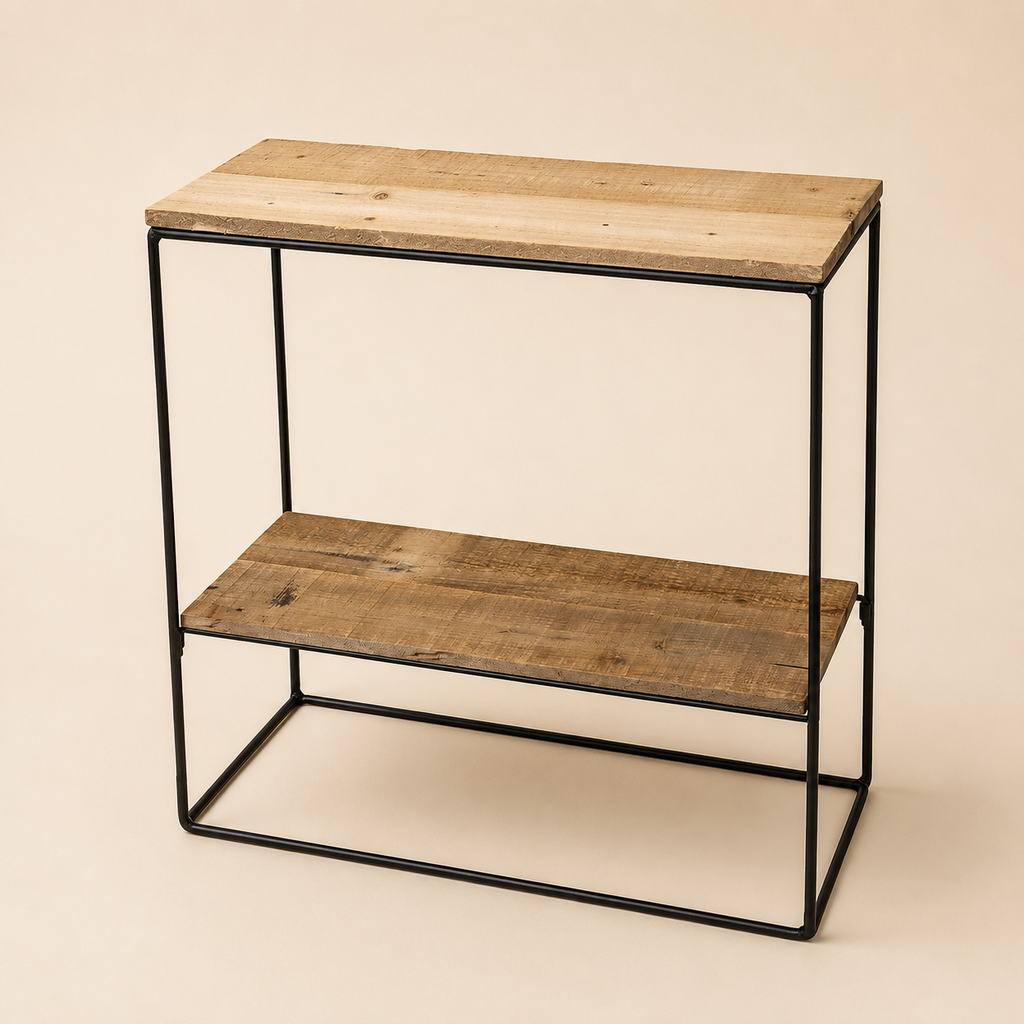 Console rustica in Legno e Metallo – 60 x 25 x H 66 cm