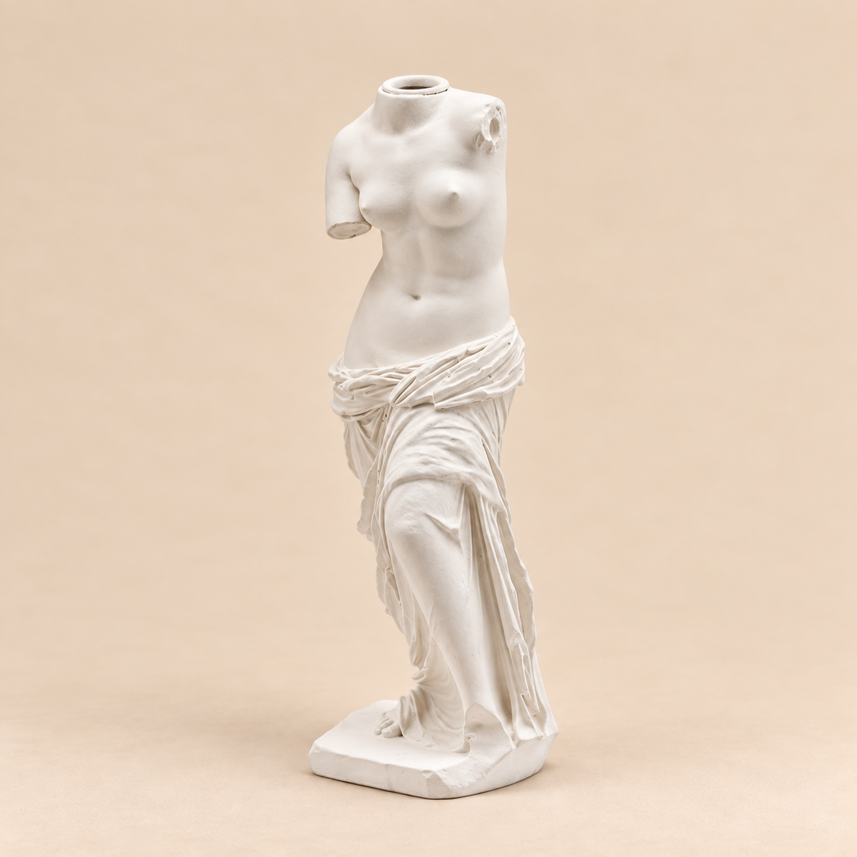 Portacandela Venere Bianco in Poliresina H32 cm