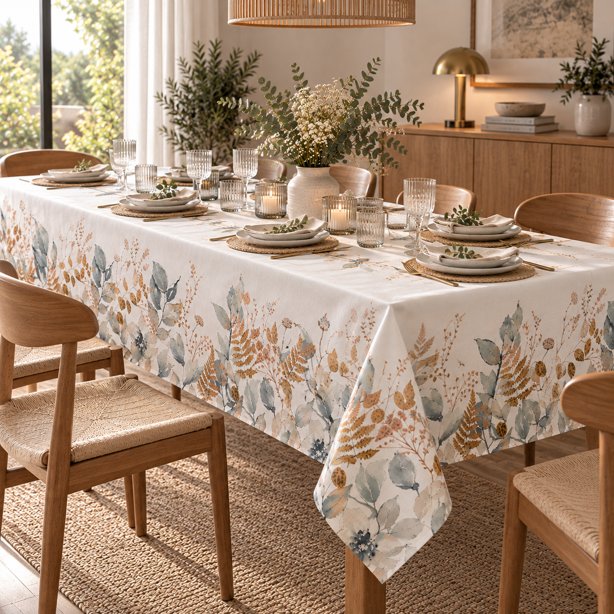 Tovaglia Rettangolare AURA Collezione RADICI Antimacchia e No Stiro 155 x 270 cm