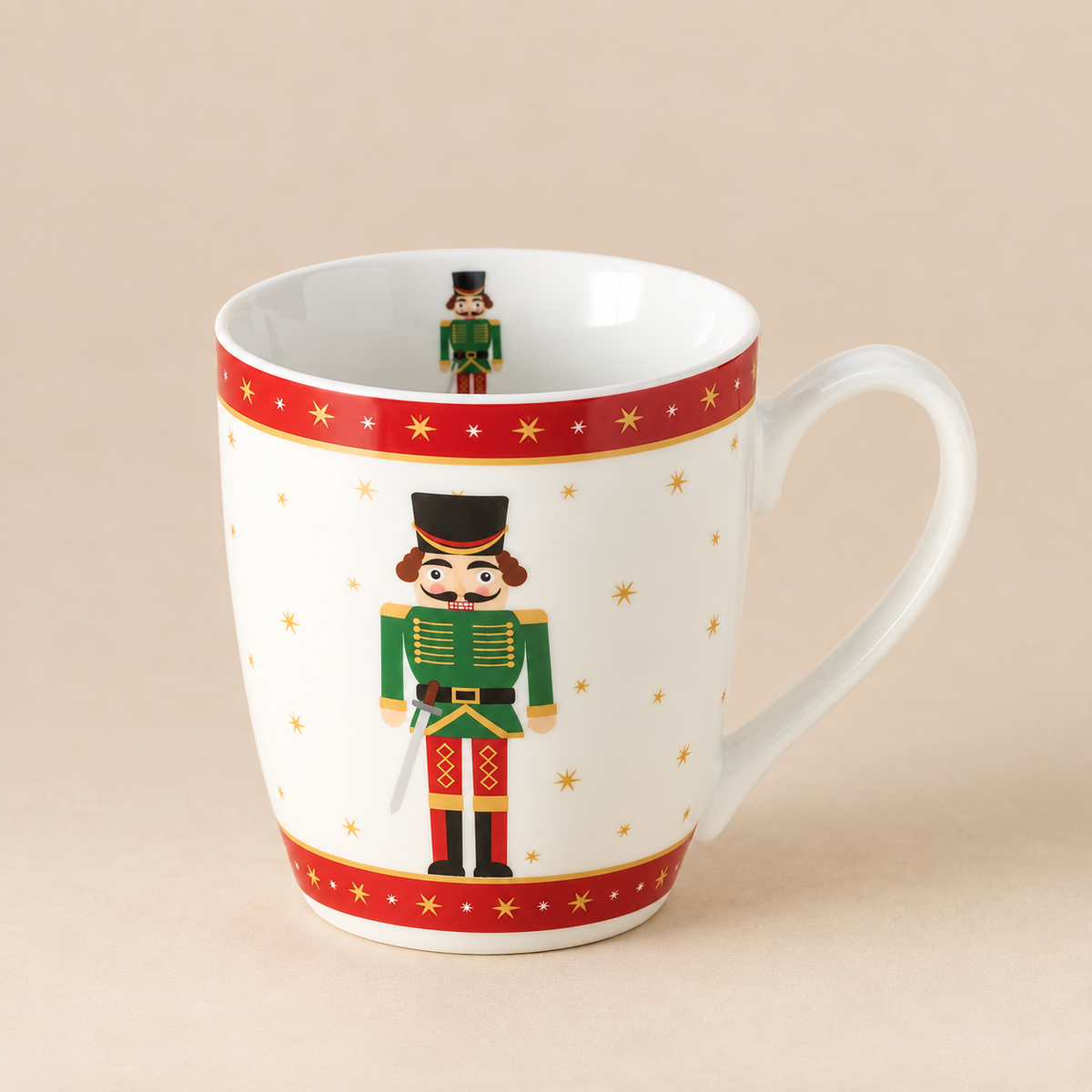 Tazza in Ceramica Natalizia con Schiaccianoci Andrew rossa
