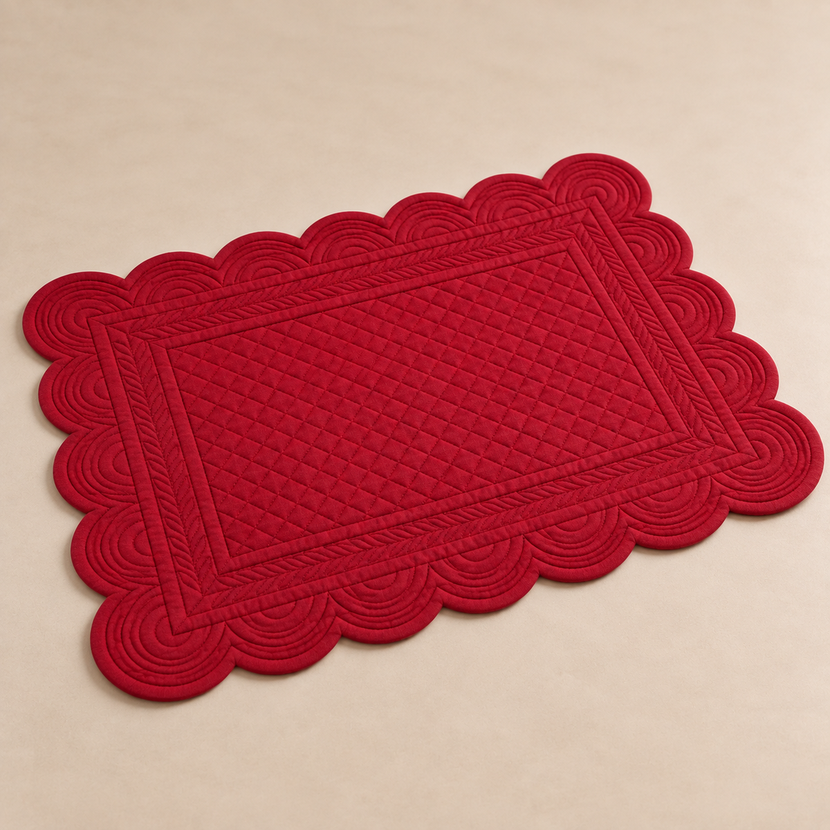 Tovaglietta Americana Rettangolare Rossa in Cotone 35 x 50 cm - Collezione Carmen