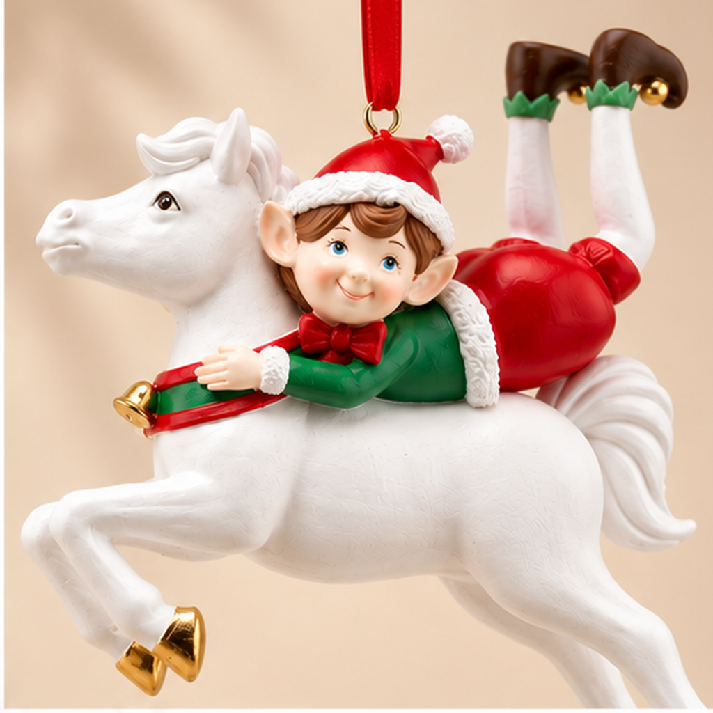Decorazione Natalizia Elfo su Cavallo