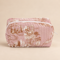 Pochette Toile du Borgo Rosa in 100% Cotone Trapuntato con Chiusura Zip