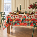 Tovaglia Natalizia Pacchi Regalo Idrorepellente Antimacchia in Poliestere con Orlo Cordino 155x270 cm – Collezione TAVOLA DELLE FESTE