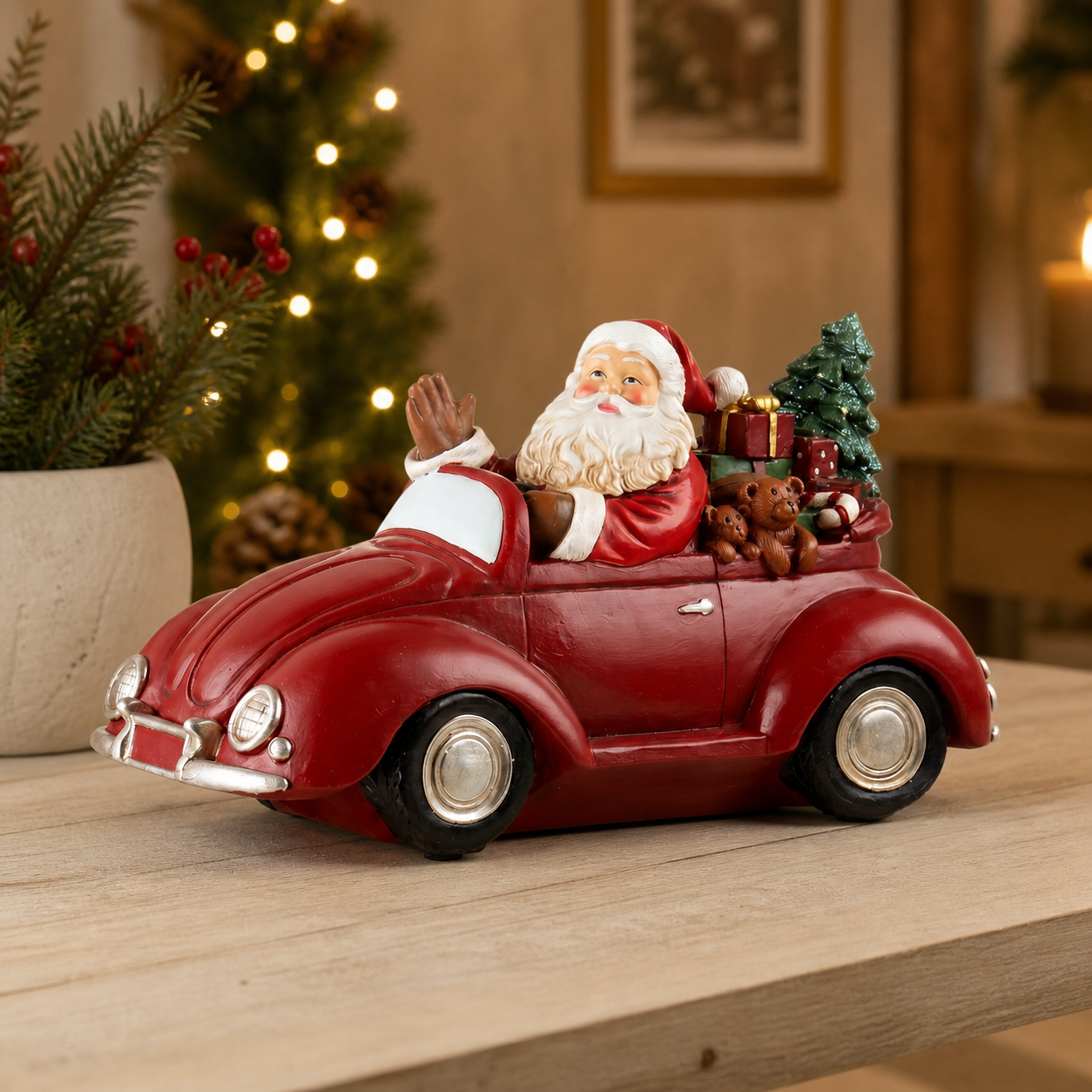 Macchina cabrio Babbo Natale con led