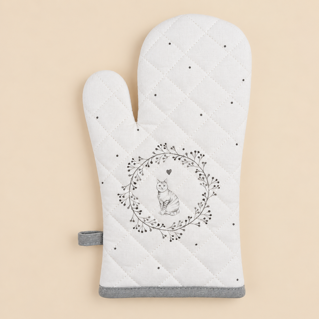 Guanto da Forno Gattino in Cotone 18 x 30 cm