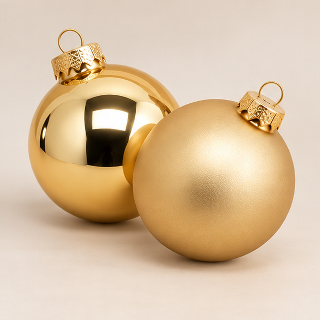Set 6 Palline di Natale Oro in Vetro Ø 8 cm