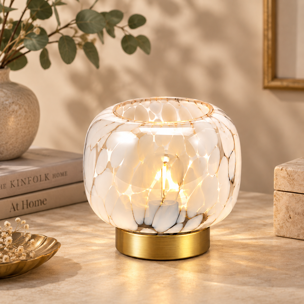 Lampada da Tavolo Joplin EDG in Vetro Modellato a Mano H 14 cm