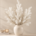 Ramo di Pino Artificiale Bianco Glitter H 96 cm - EDG