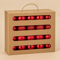 Set 40 Sfere di Natale in PVC Rosso con Finiture Lucide, Satinate e Glitterate