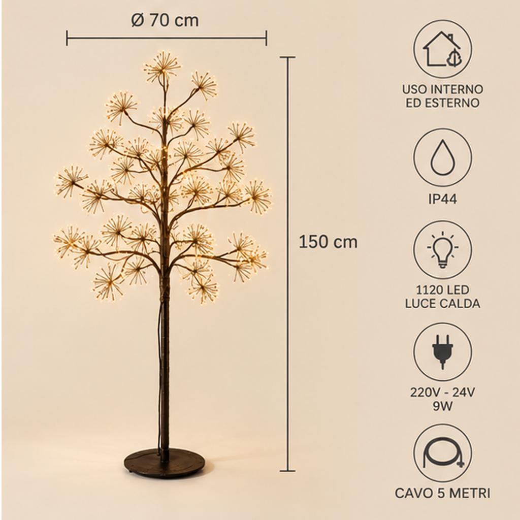 Faggio Luminoso 1120 LED EDG - Enzo De Gasperi H 150 cm