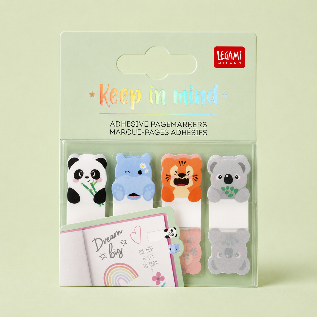 Segnapagina Adesivi Keep in Mind – Cute Animals di Legami