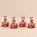 Mini Sfere di Neve EDG con Renne Natalizie e Base Rossa Decorata – H 5 cm