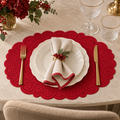 Tovaglietta Americana Ovale Rossa in Cotone 35 x 50 cm - Collezione Carmen