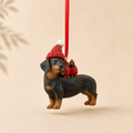 Decoro Pendente bassotto Natalizio – H 10 cm