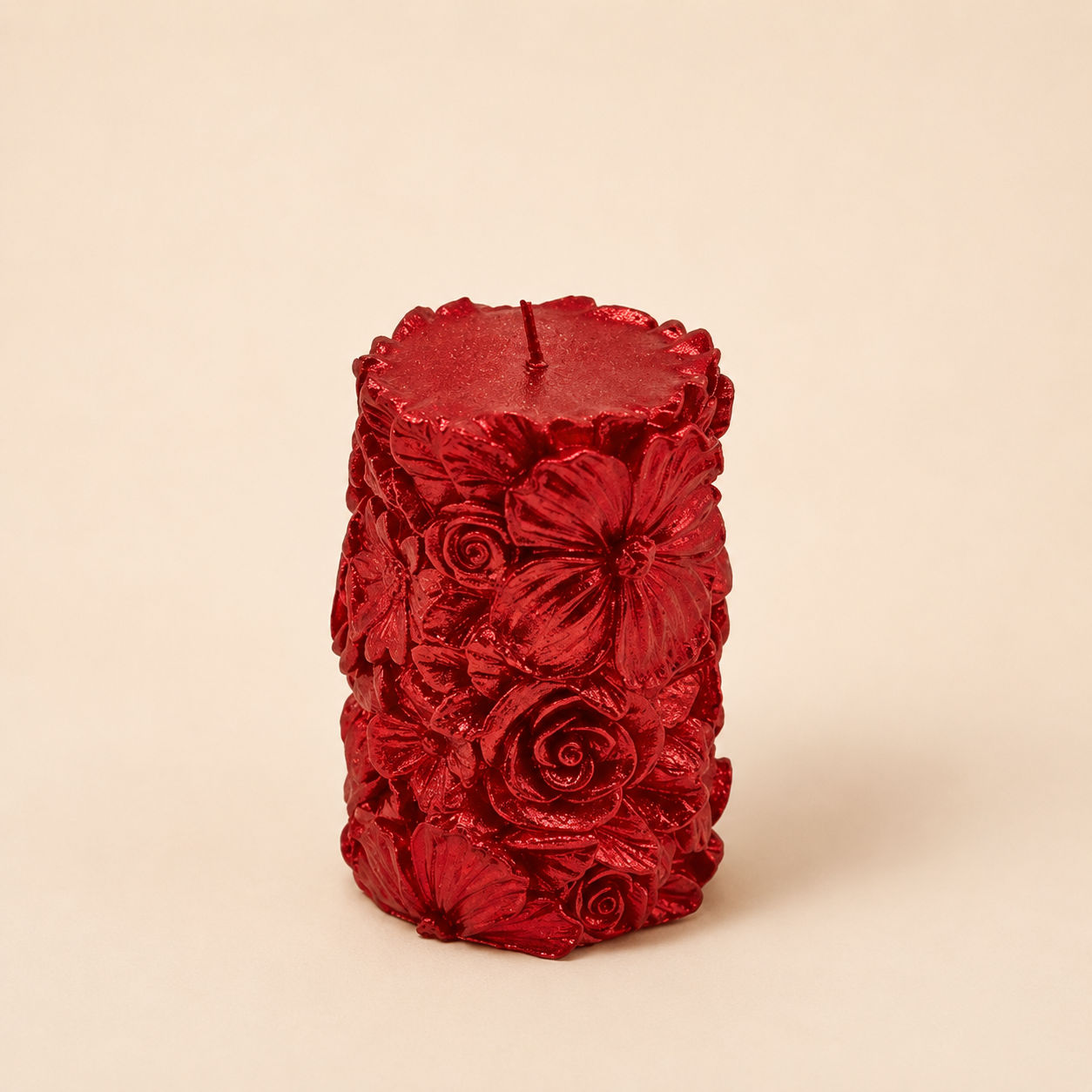Candela flowers rossa h.10,5