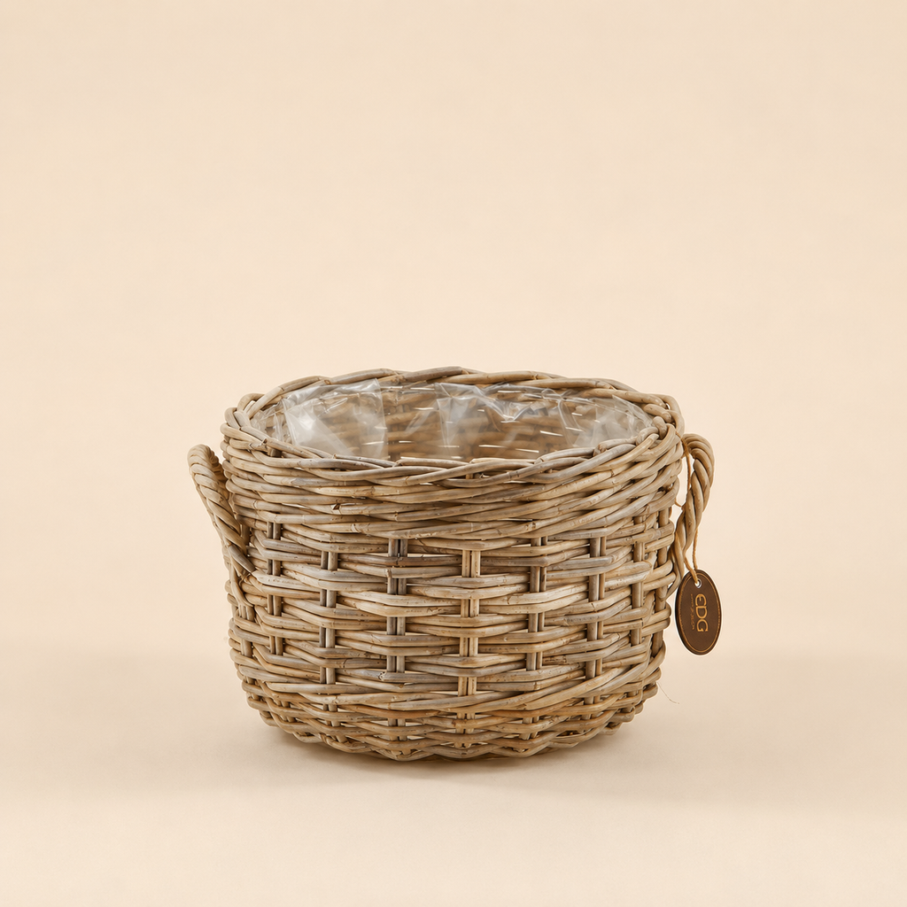 Cesto coprivaso Rotondo in Rattan – Ø 35 x H 25 cm