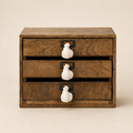 Cassettiera Gallo in Legno e Ceramica – 29 x 14 x H 22 cm