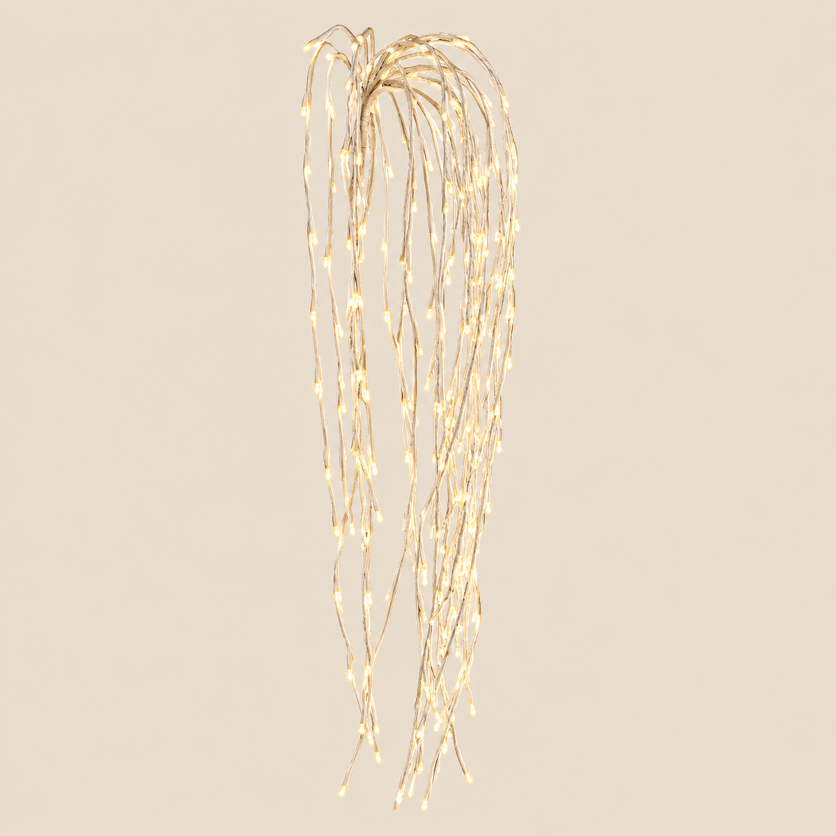 Cascata Luminosa 480 LED Bianco Caldo H120 cm con 32 Rami