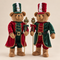 Orso Soldato Schiaccianoci H 100 cm Verde/Rosso - EDG