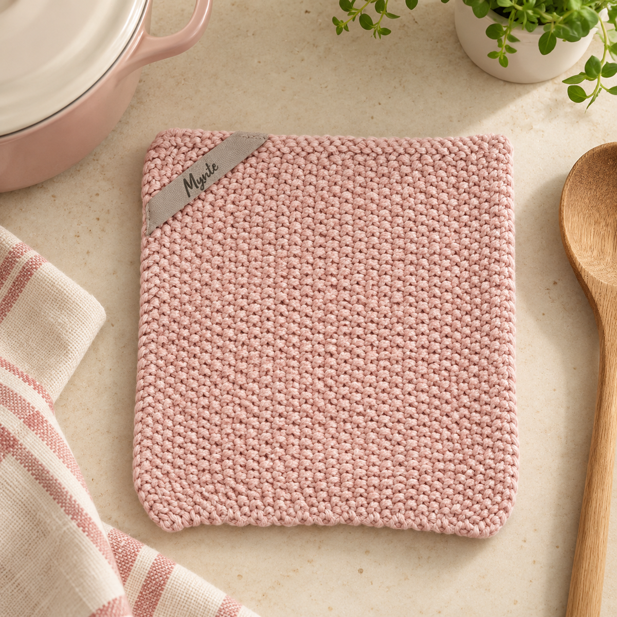 Presina in Maglia Mynte Rosa 22 x 22 cm