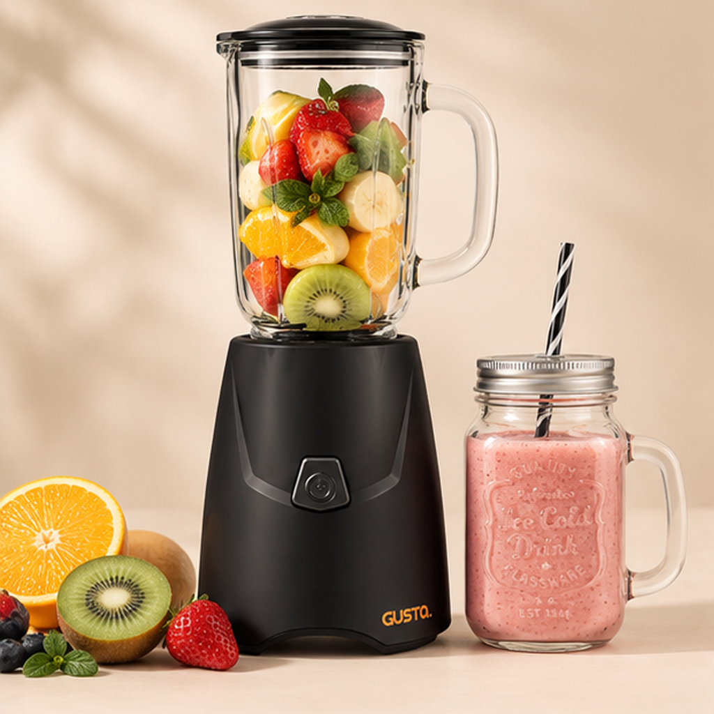 Gusta Mixer In a Jar – Frullatore con Caraffa e Barattolo da Bere