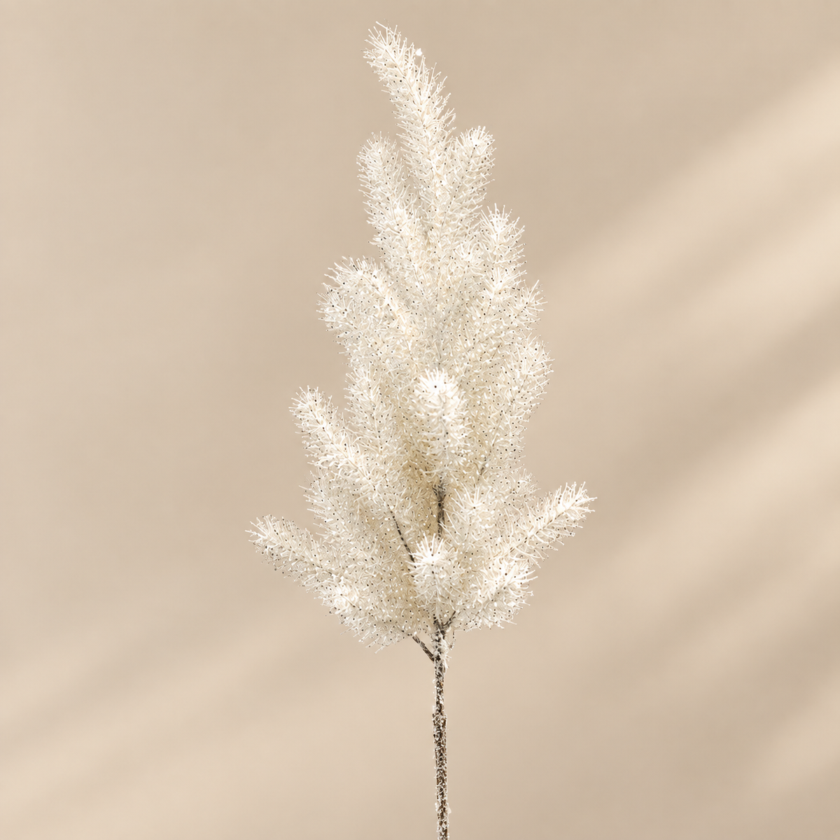 Ramo di Pino Artificiale Bianco Glitter H 96 cm - EDG