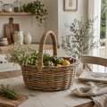 Cesto in Rattan con Manico – 46 x 36 x H 20 cm