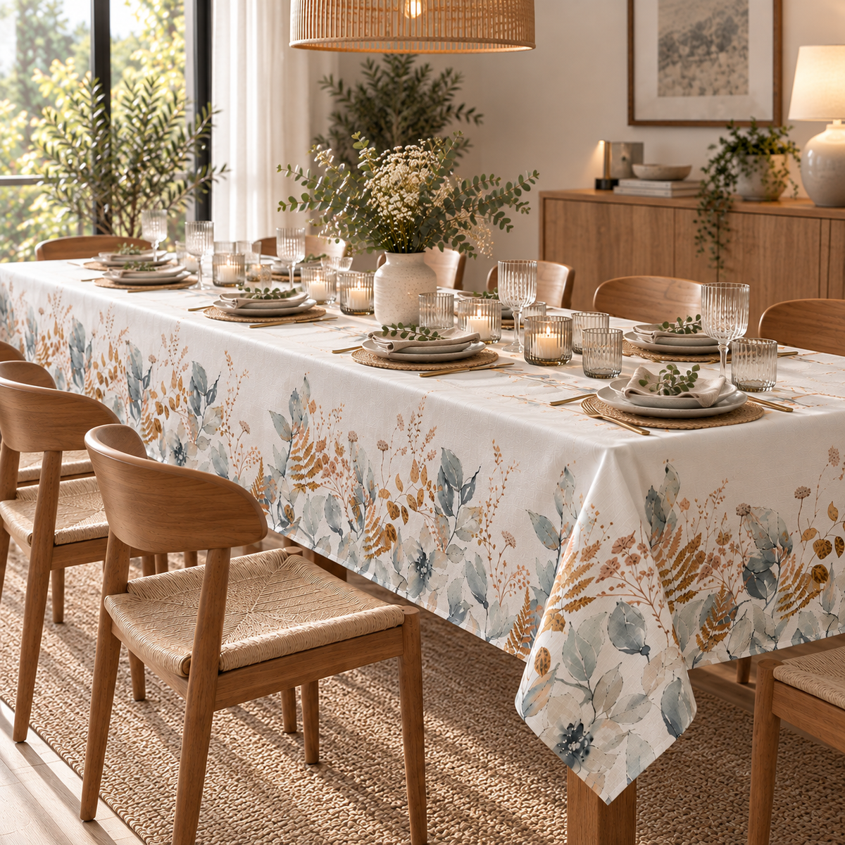 Tovaglia Rettangolare AURA Collezione RADICI Antimacchia e No Stiro 155 x 320 cm