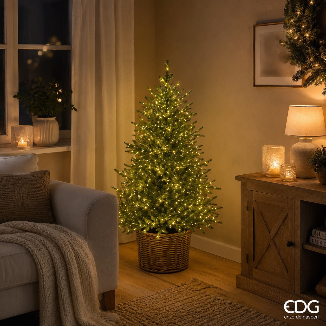 Albero di Natale Lucciole EDG con 1600 LED Rice h.150 cm