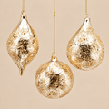 Decorazione Natalizia in Vetro Oro 8 cm - Forma Assortita