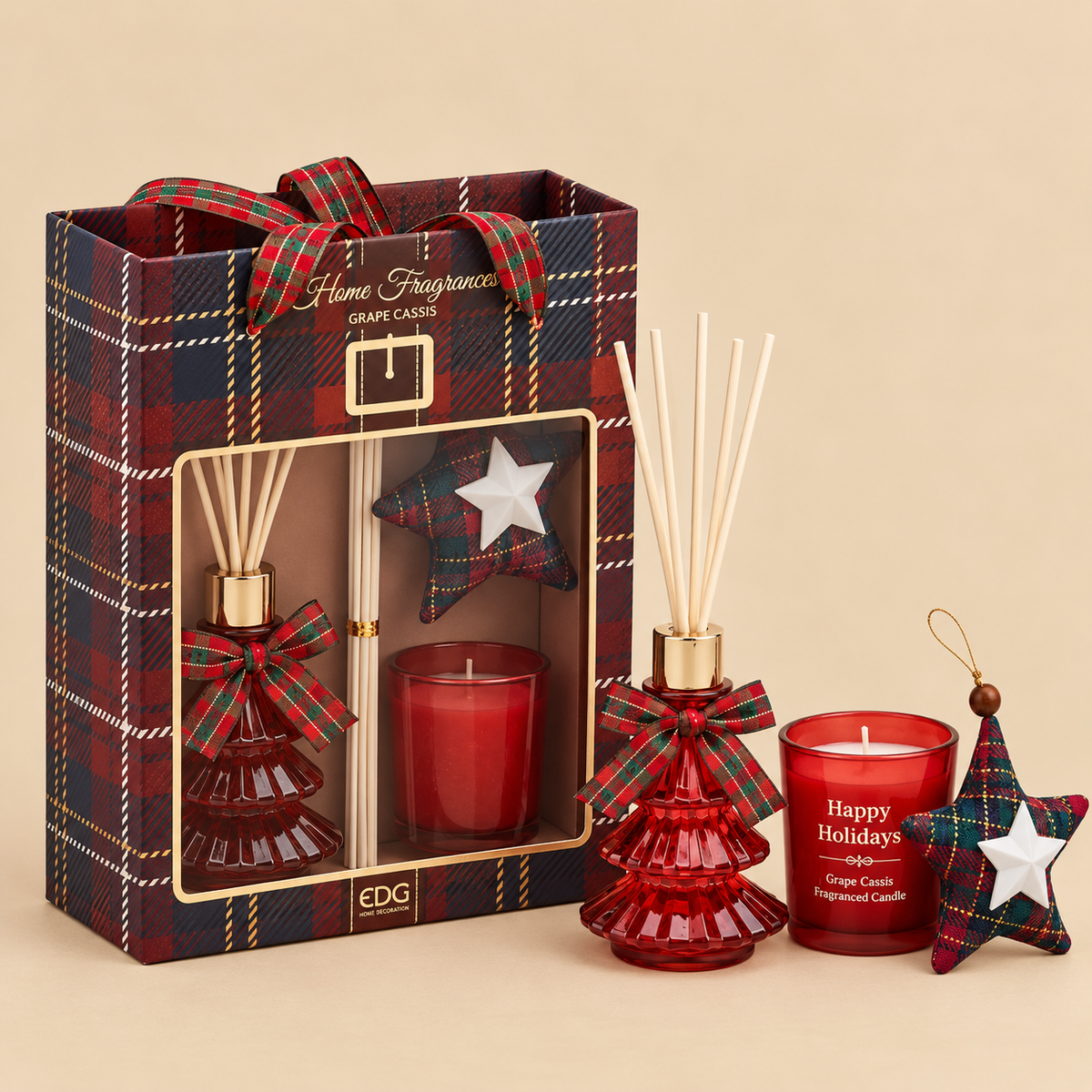 Set Regalo Natalizio Profumato – Diffusore e Candela Grape Casisi