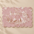 Tovaglietta Americana Toile du Borgo Rosa 35x50 cm in 100% Cotone con Bordo Smerlato