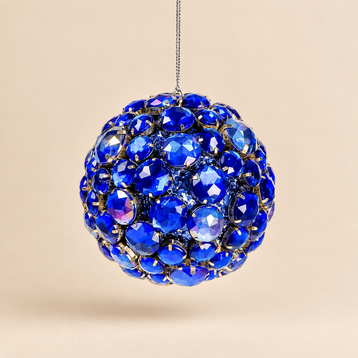 Sfera di Natale Gioiello Blu con Cristalli Ø 11 cm - EDG