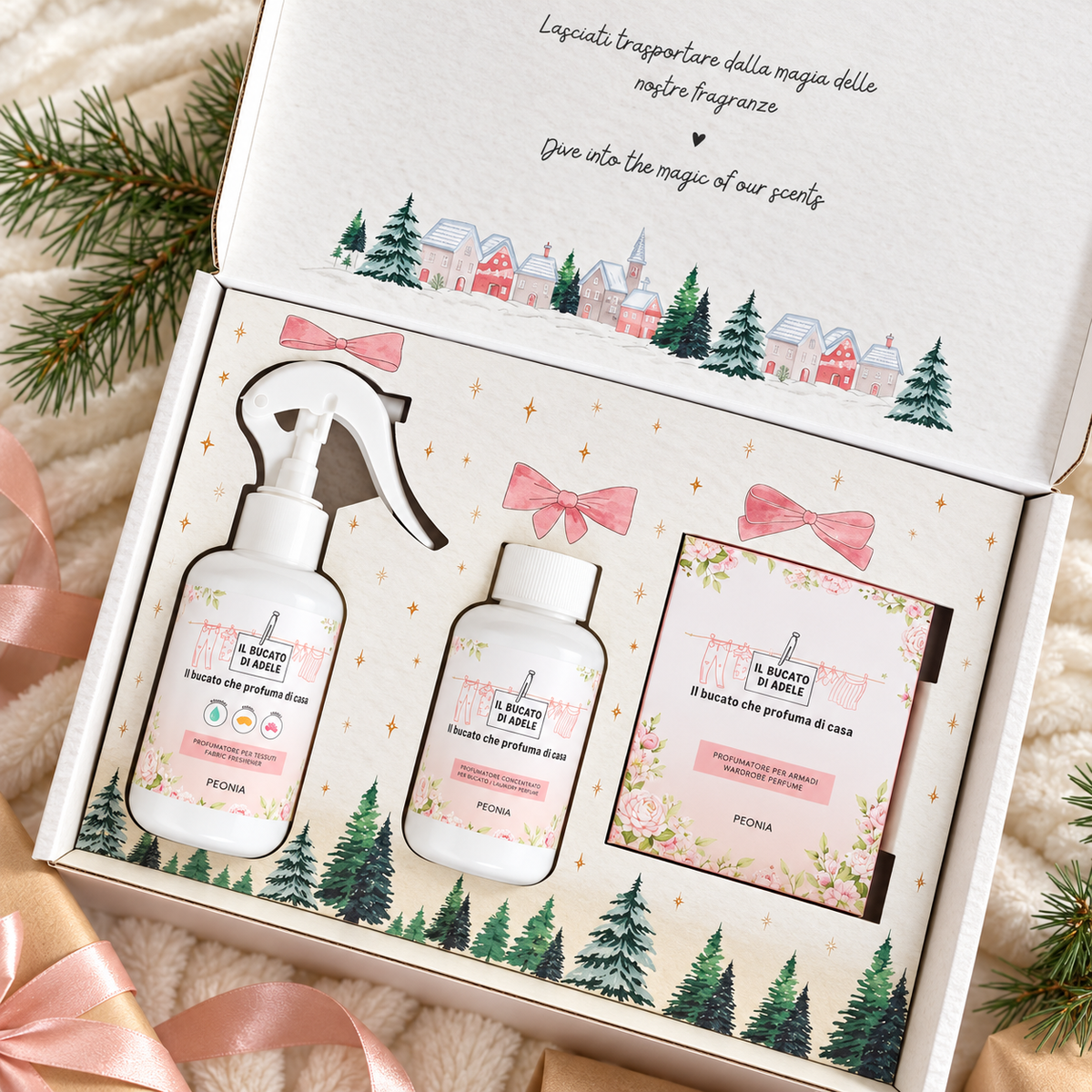 Il Bucato di Adele cofanetto Christmas gift box Peonia